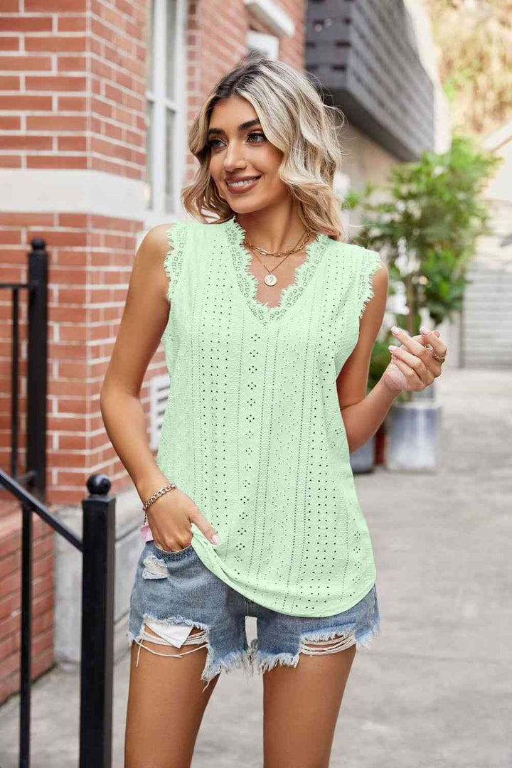 Stilla | Blondekant V-hals Tank
