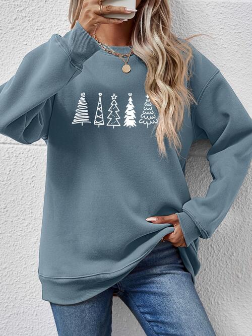 Stilla | Træ Grafik Drop Skulder Sweatshirt