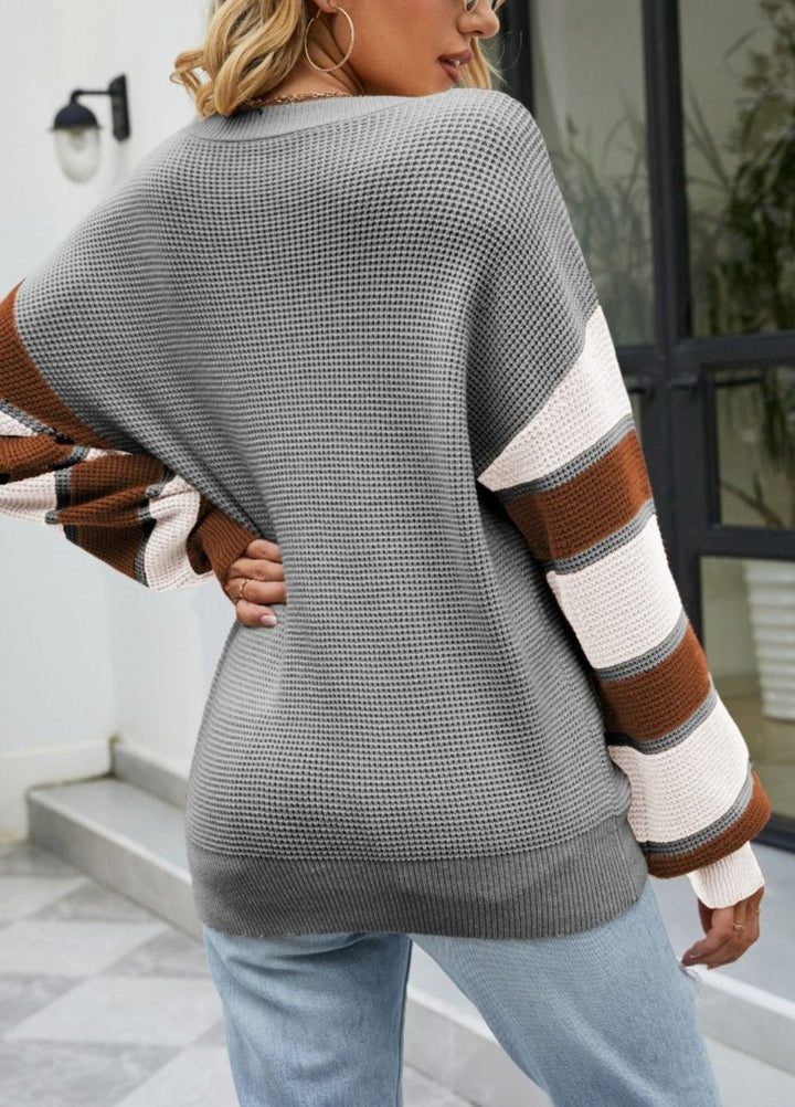 Stilla | Pullover Dame Af Knop Material Farveblok