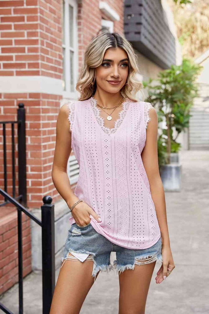 Stilla | Blondekant V-hals Tank
