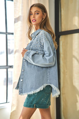 Stilla | Knap Ned Denim Bluse