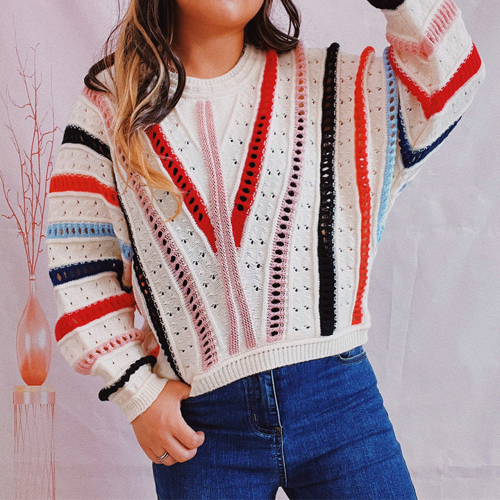 Stilla | Åbenarbejdet Rund Hals Sweater