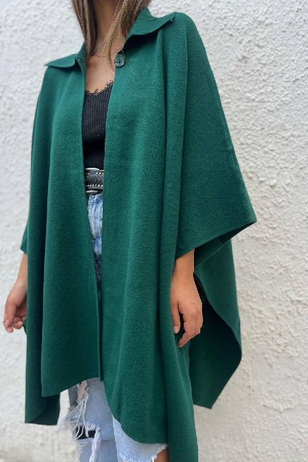 Stilla | Farve afslappet Cardigan løs enkeltknap vindjakke