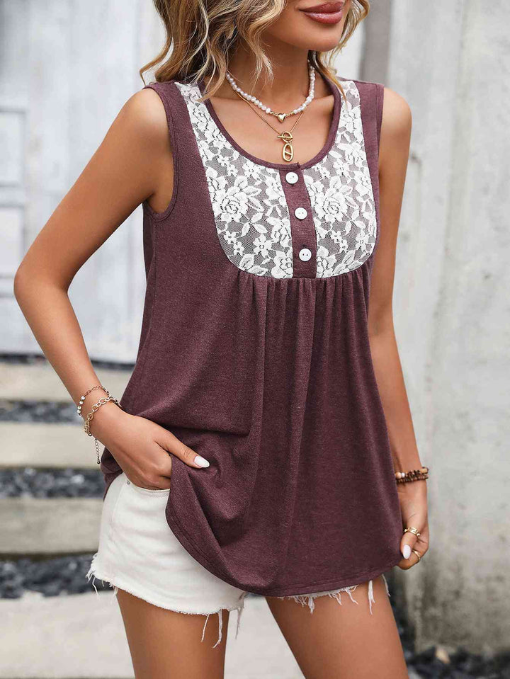 Stilla | Blonde Kontrast Scoop Neck Tank