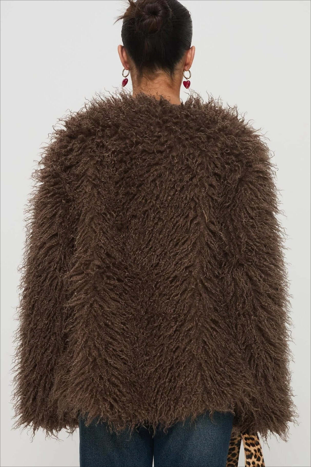 Stilla | Fluffy Brown Faux Fur Oversized Jakke