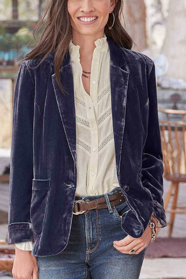 Stilla | Samt Cropped Top lille Blazer