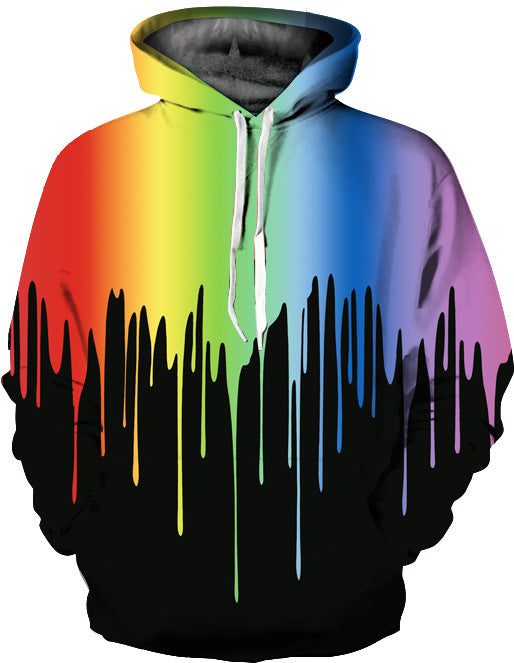 Dame hoodie med kreativ farvegradient og kunstnerisk dråpedesign Stilla