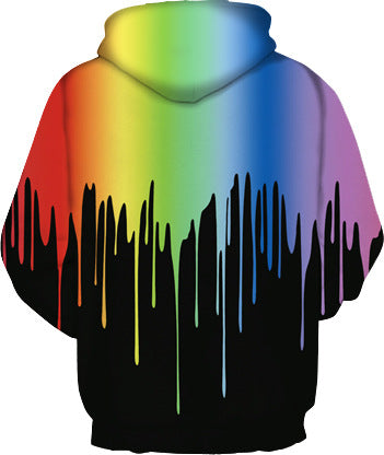 Dame hoodie med kreativ farvegradient og kunstnerisk dråpedesign Stilla