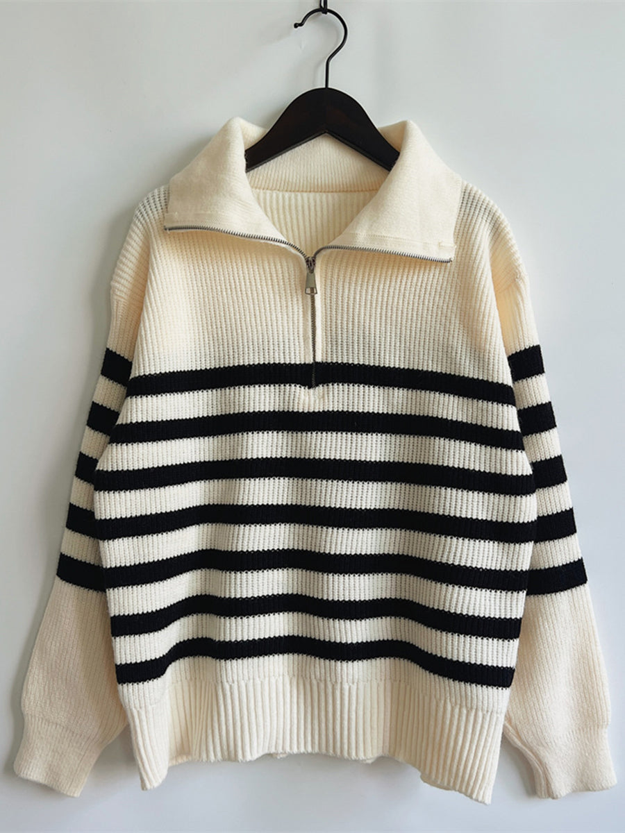 Stilla | Halv lynlås krave sweater