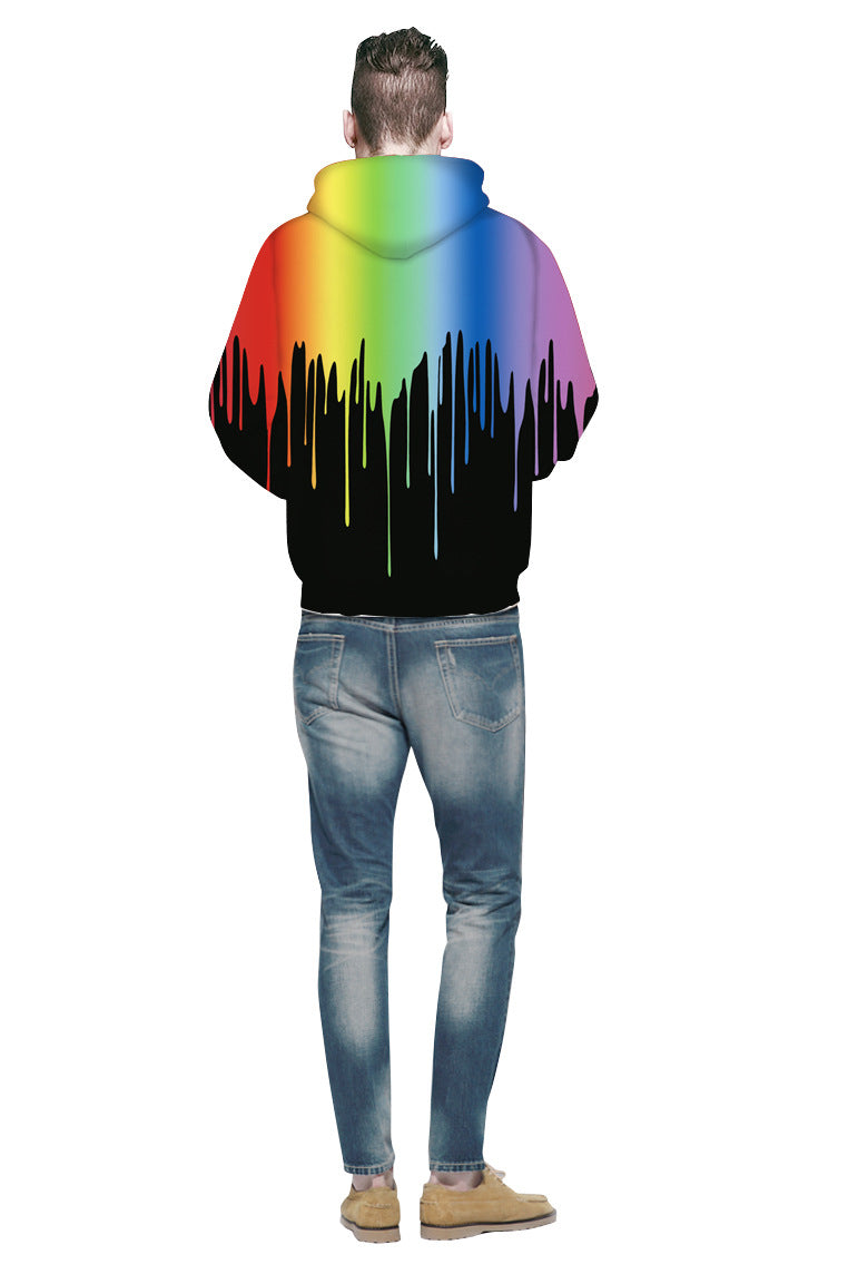Dame hoodie med kreativ farvegradient og kunstnerisk dråpedesign Stilla