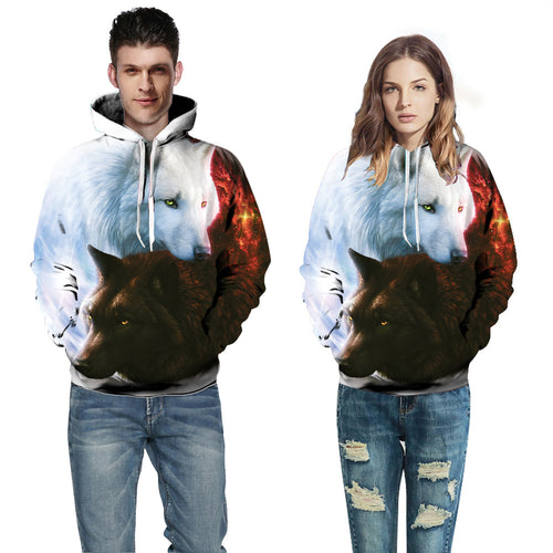 Dame hoodie med imponerende dyremotiv og kunstnerisk design Stilla