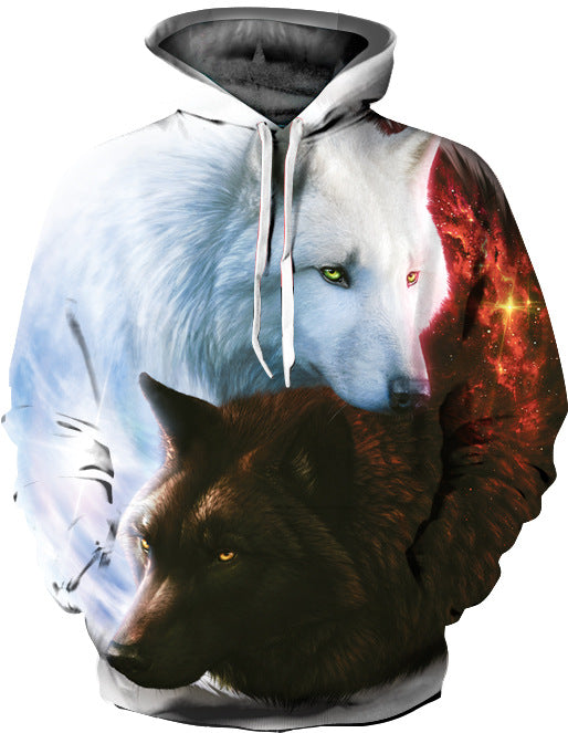 Dame hoodie med imponerende dyremotiv og kunstnerisk design Stilla