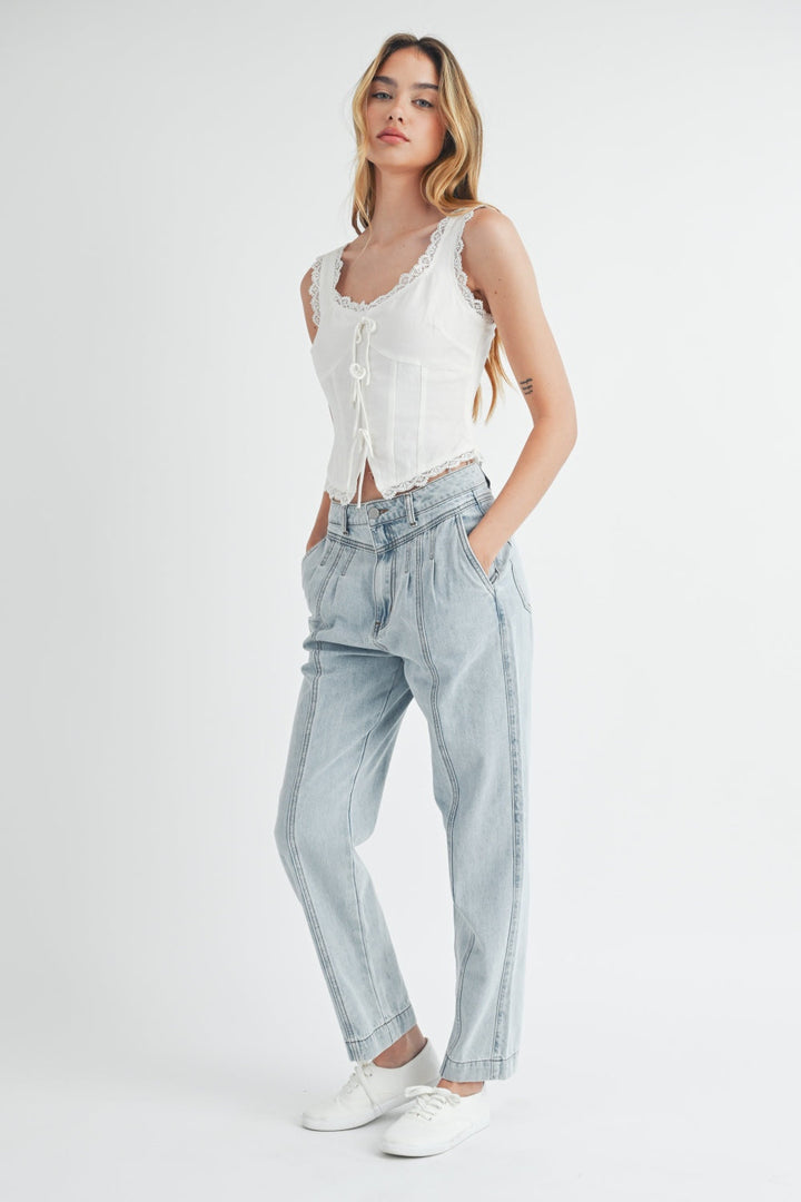 Stilla | Plisseret Frontdetalje Lige Jeans