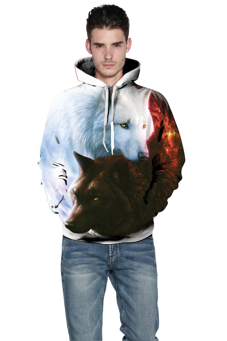 Dame hoodie med imponerende dyremotiv og kunstnerisk design Stilla
