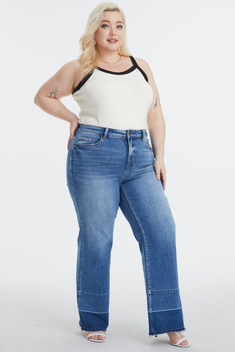 Stilla | Full Size Høj Talje Cat's Whisker Wide Leg Jeans