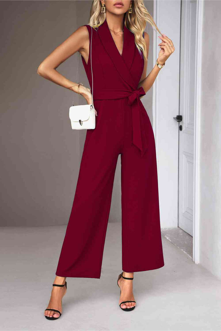 Stilla | Talje sjal krave ærmeløs jumpsuit