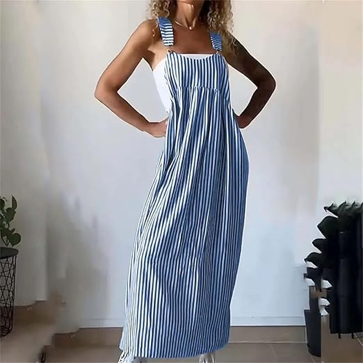 Stilla | Casual Stribet Selknee Kjole