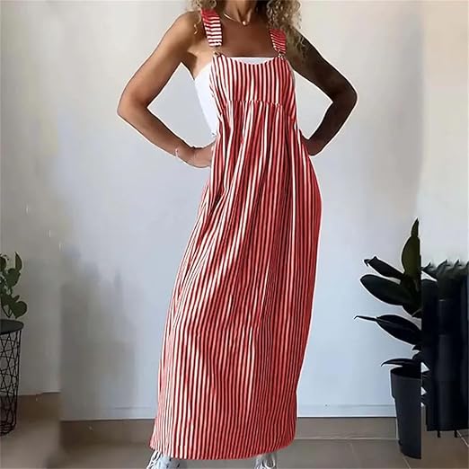 Stilla | Casual Stribet Selknee Kjole