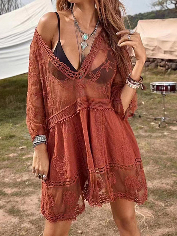 Stilla | Detalje Plunge Cover-up Kjole