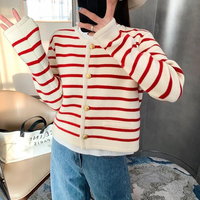 Stilla | Stribet Cardigan med Stil
