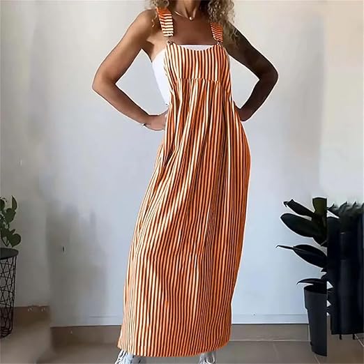 Stilla | Casual Stribet Selknee Kjole