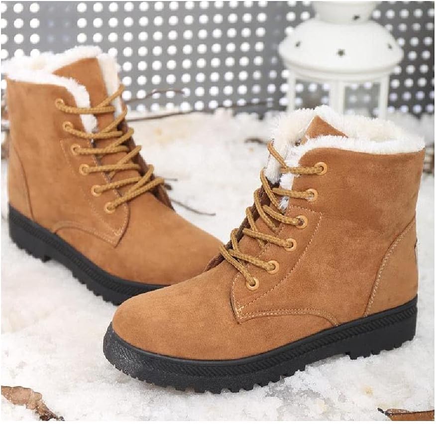 Stilla | Mid Calf Støvler Suedes Følelse Fleece Foret Skridsikre Såler Snøring