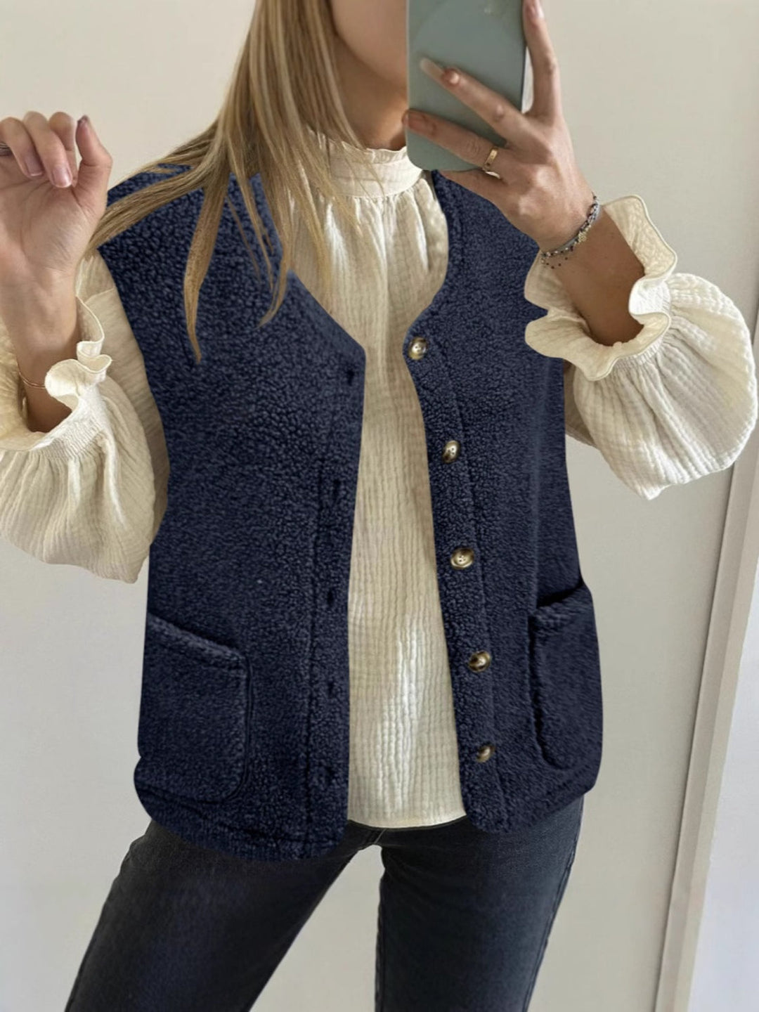 Stilla | Vest med knapper og lommer