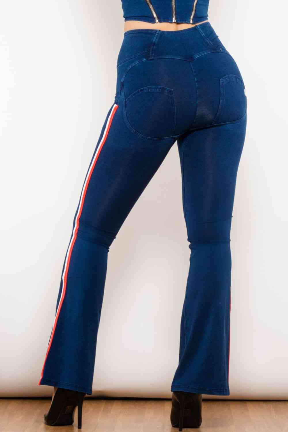 Stilla | Stripe Lynlås Lukning Bootcut Jeans