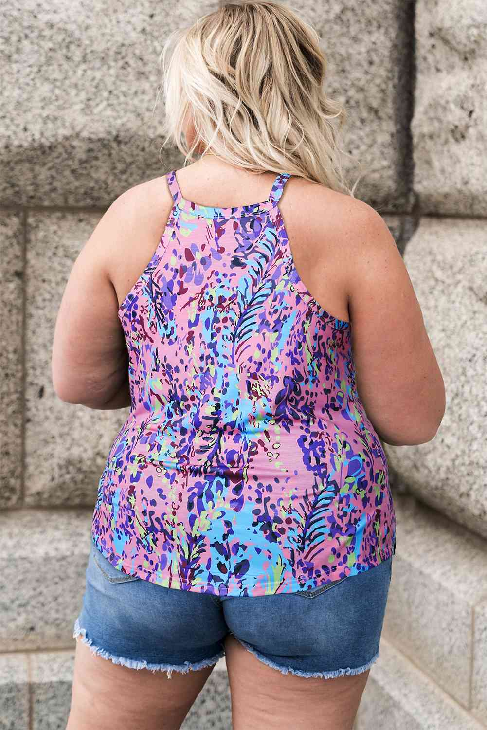 Stilla | Størrelse Trykt Rund Hals Ærmeløs Tanktop