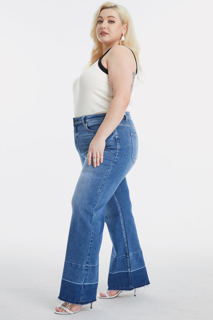 Stilla | Full Size Høj Talje Cat's Whisker Wide Leg Jeans