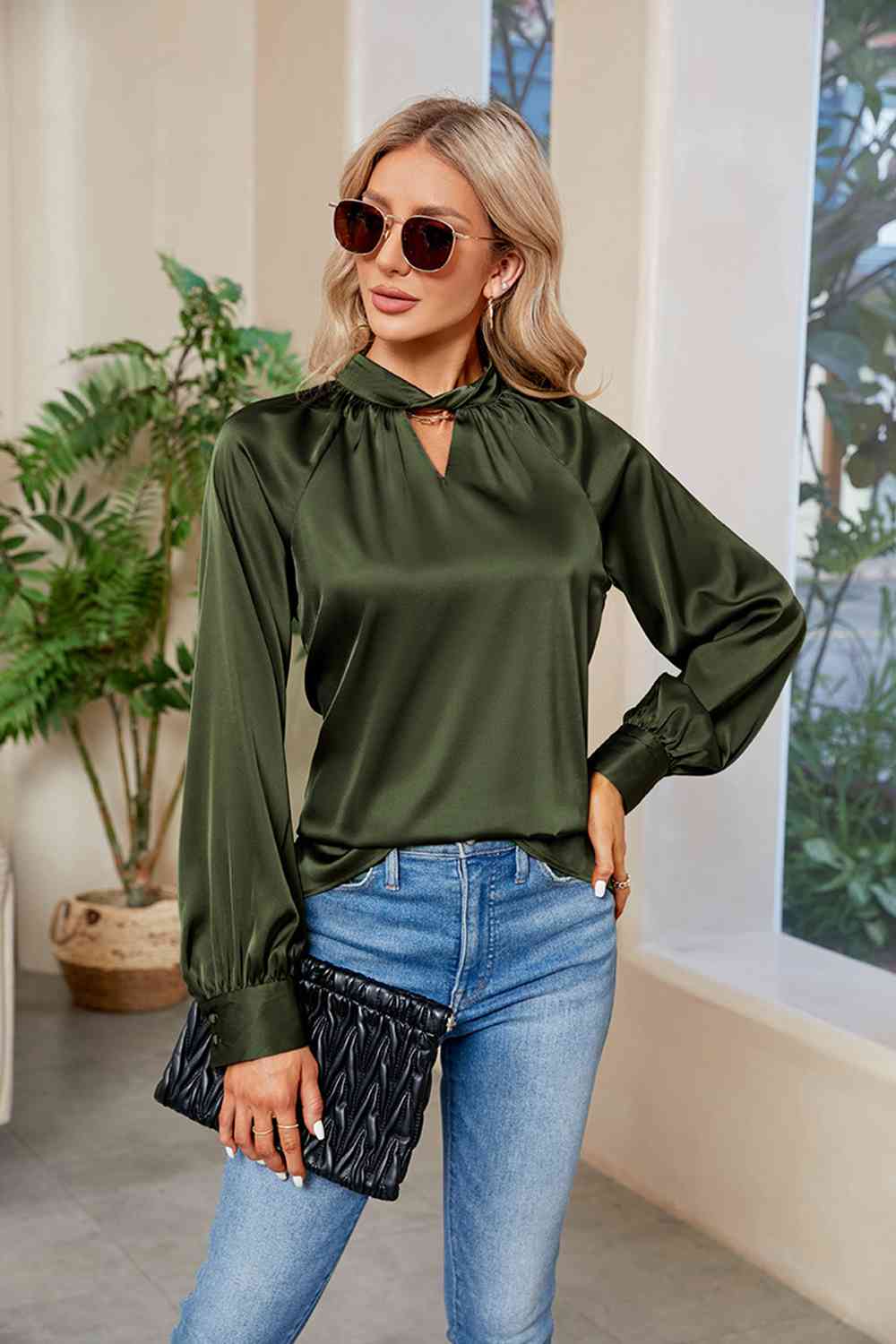 Stilla | Mock Neck Langærmet Top