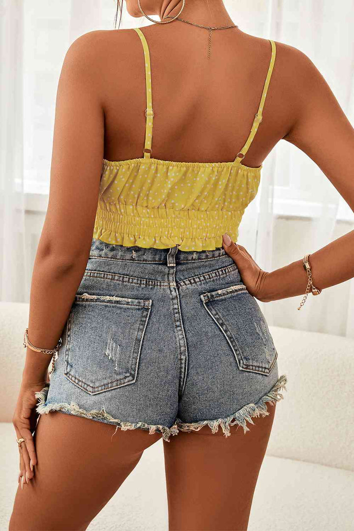 Stilla | Dot Tied Frill Trim Cami