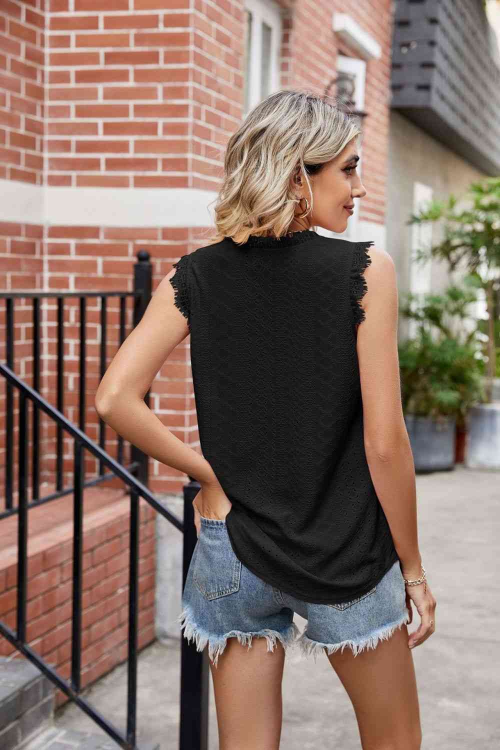 Stilla | Blondekant V-hals Tank