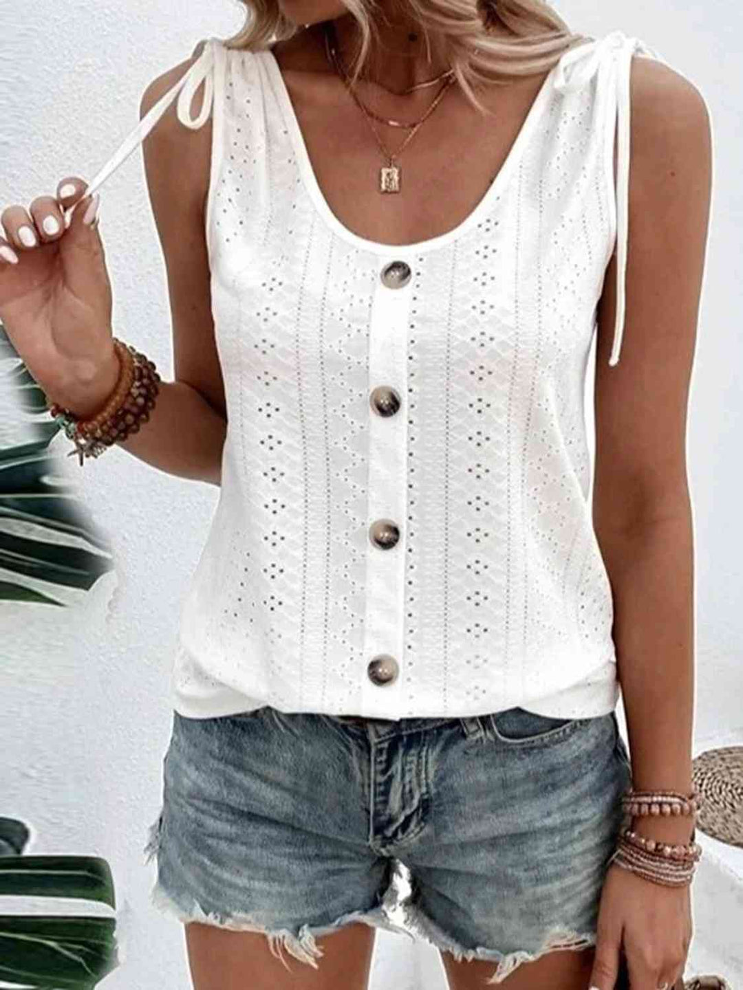 Stilla | Full Size Scoop Neck Ærmeløs Tank Top