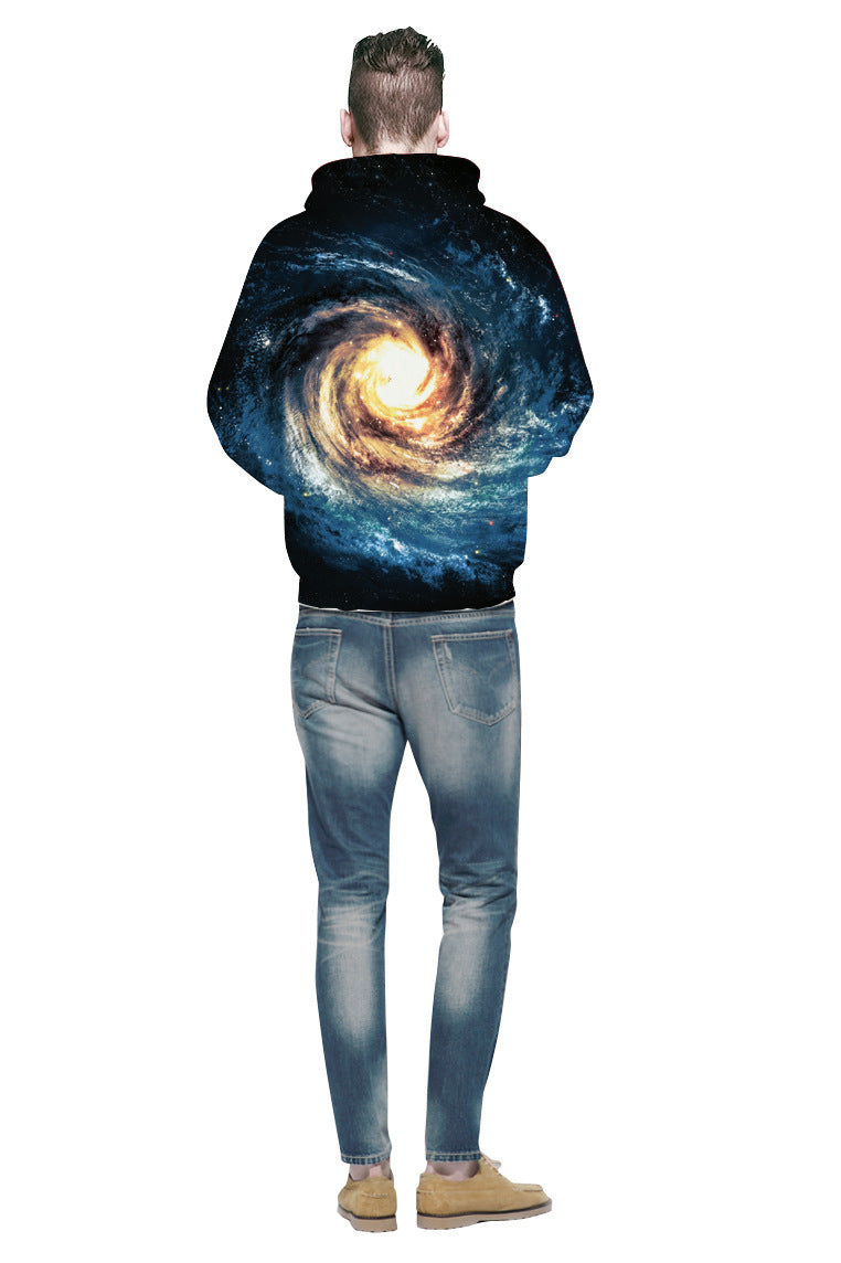 Herren Hoodie med kunstnerisk univers-motiv Stilla