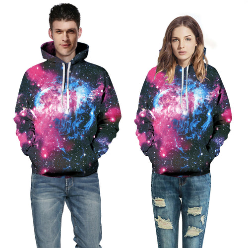 Unisex hættetrøje med spektakulært galaktisk design Stilla