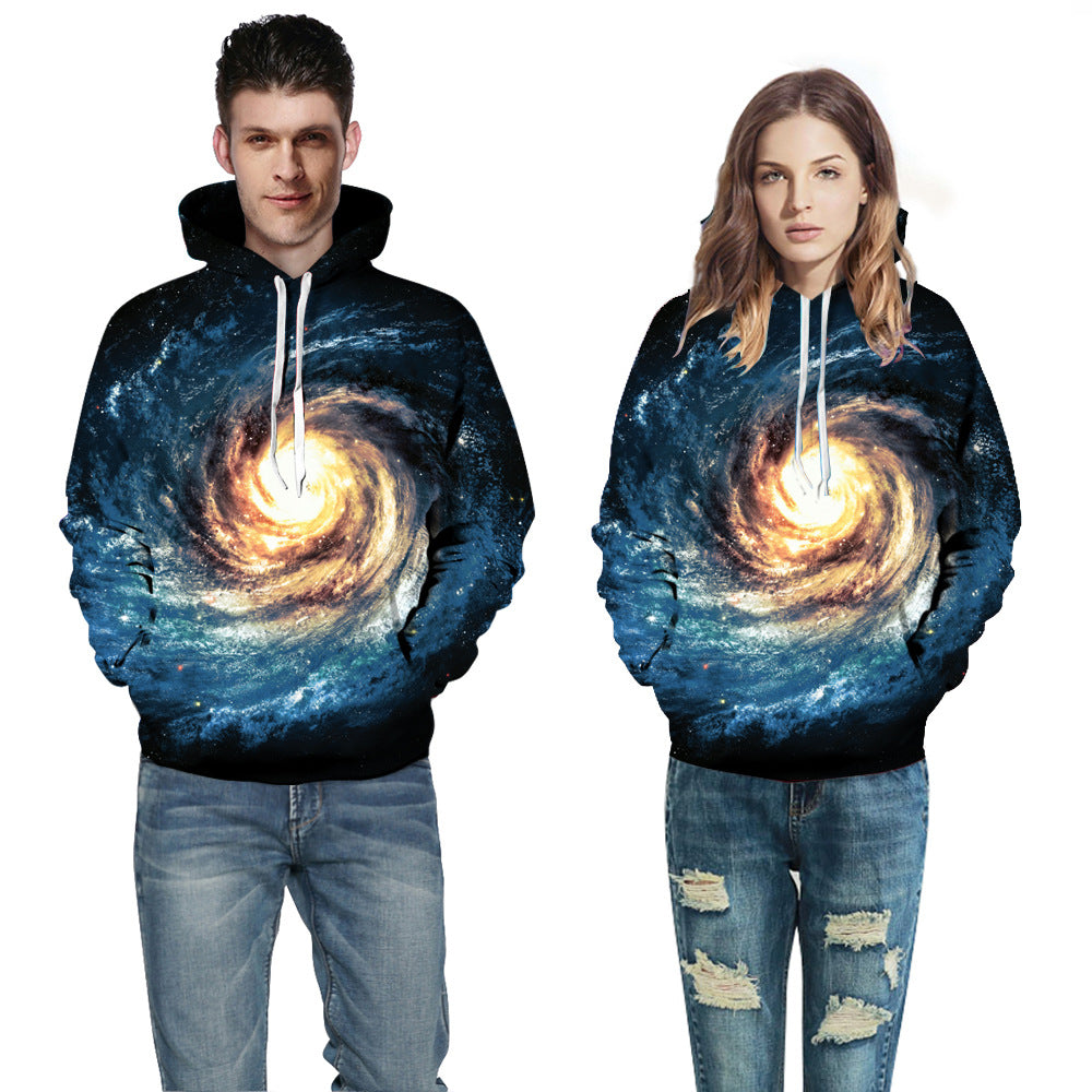 Herren Hoodie med kunstnerisk univers-motiv Stilla