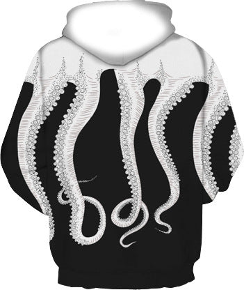 Herre hoodie med unikt blæksprutte mønster og moderne pasform Stilla
