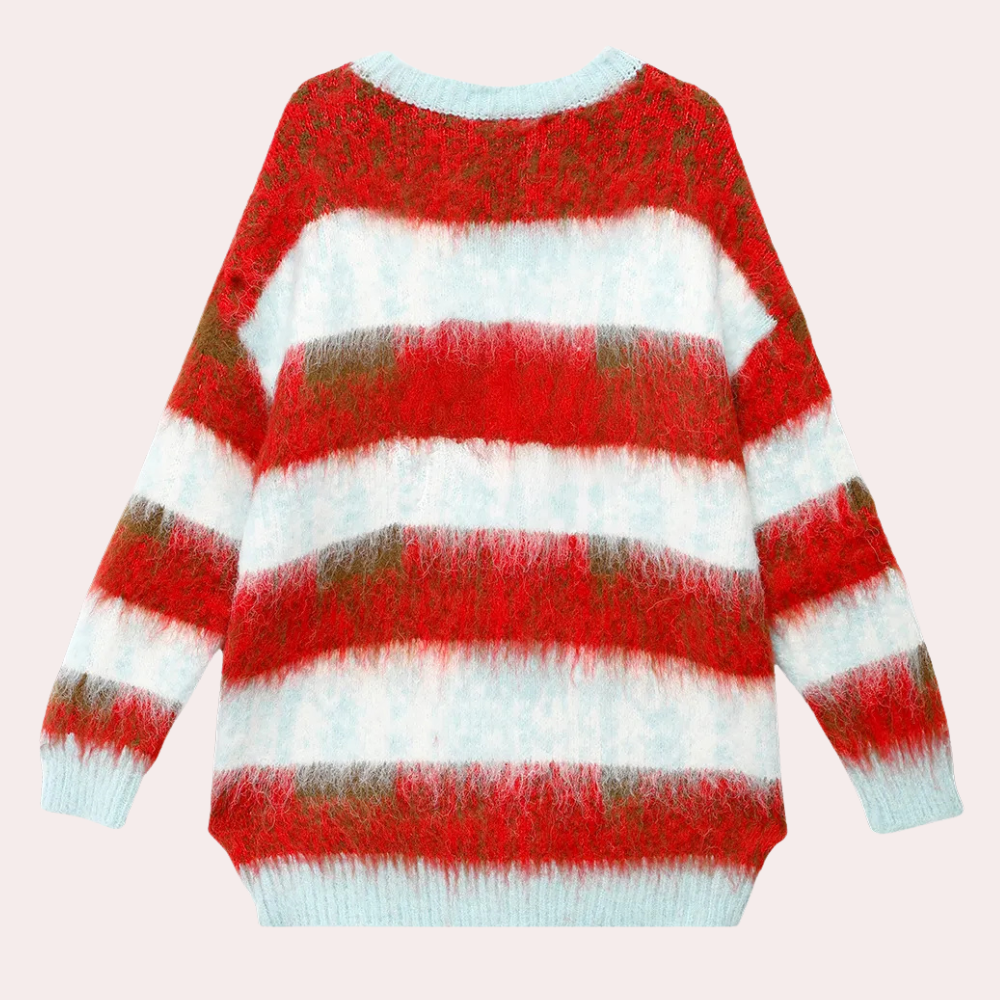 Stilla | Stribet Varm Julesweater til Kvinder