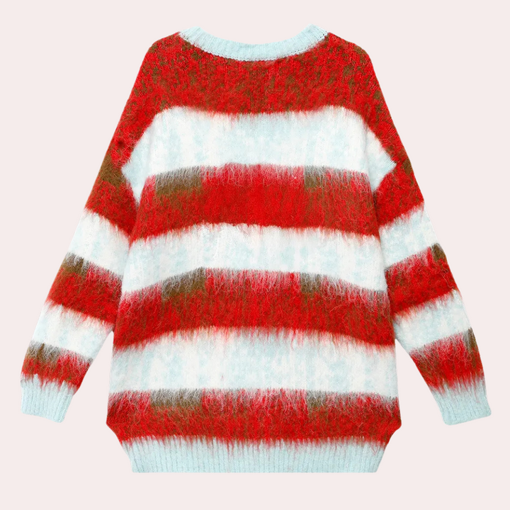 Stilla | Stribet Varm Julesweater til Kvinder