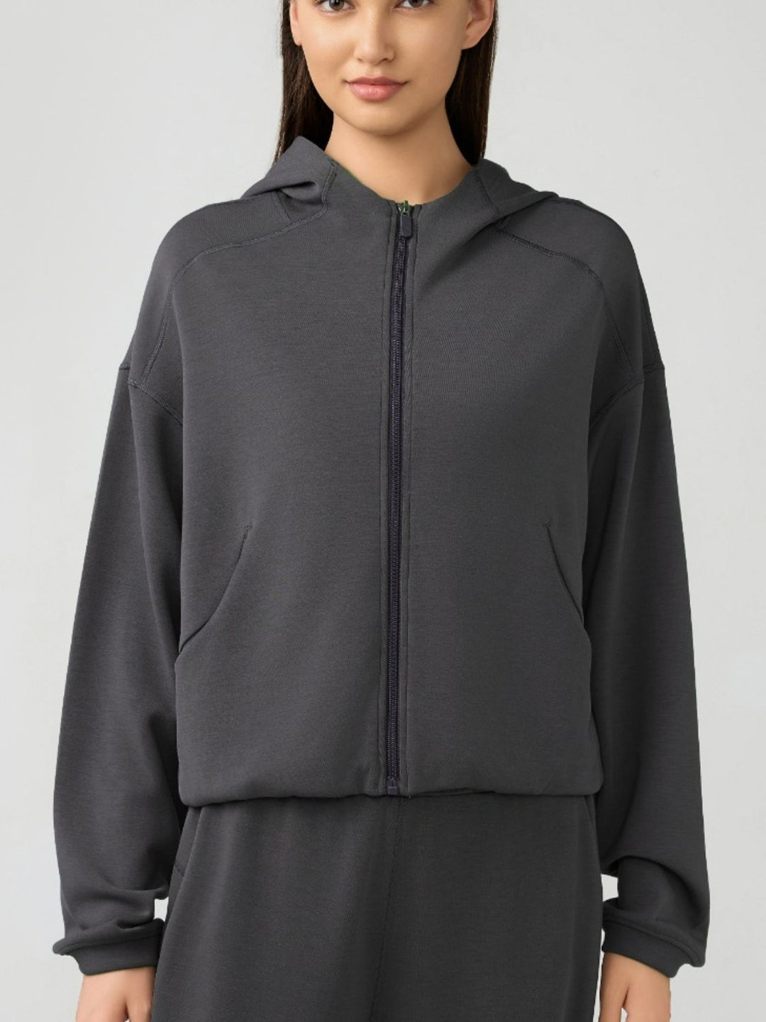 Stilla | Zip Up Dropped Shoulder Active Hooded