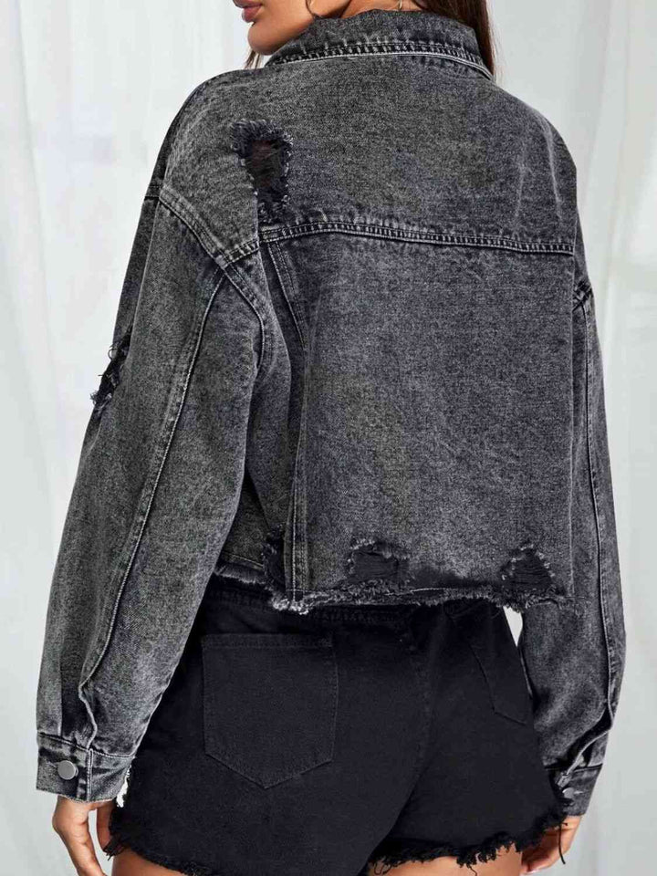 Stilla | Neck Dropped Shoulder Button-down Denim Jacket