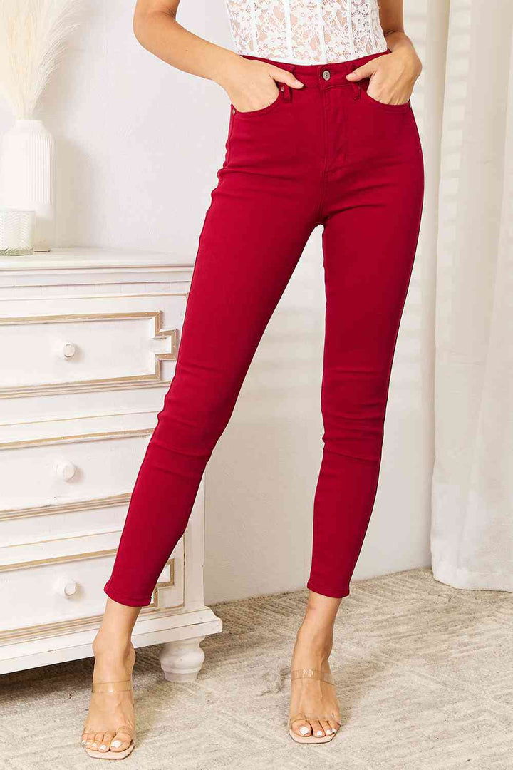 Stilla | Blå Full Size Høj Talje Mavekontrol Skinny Jeans