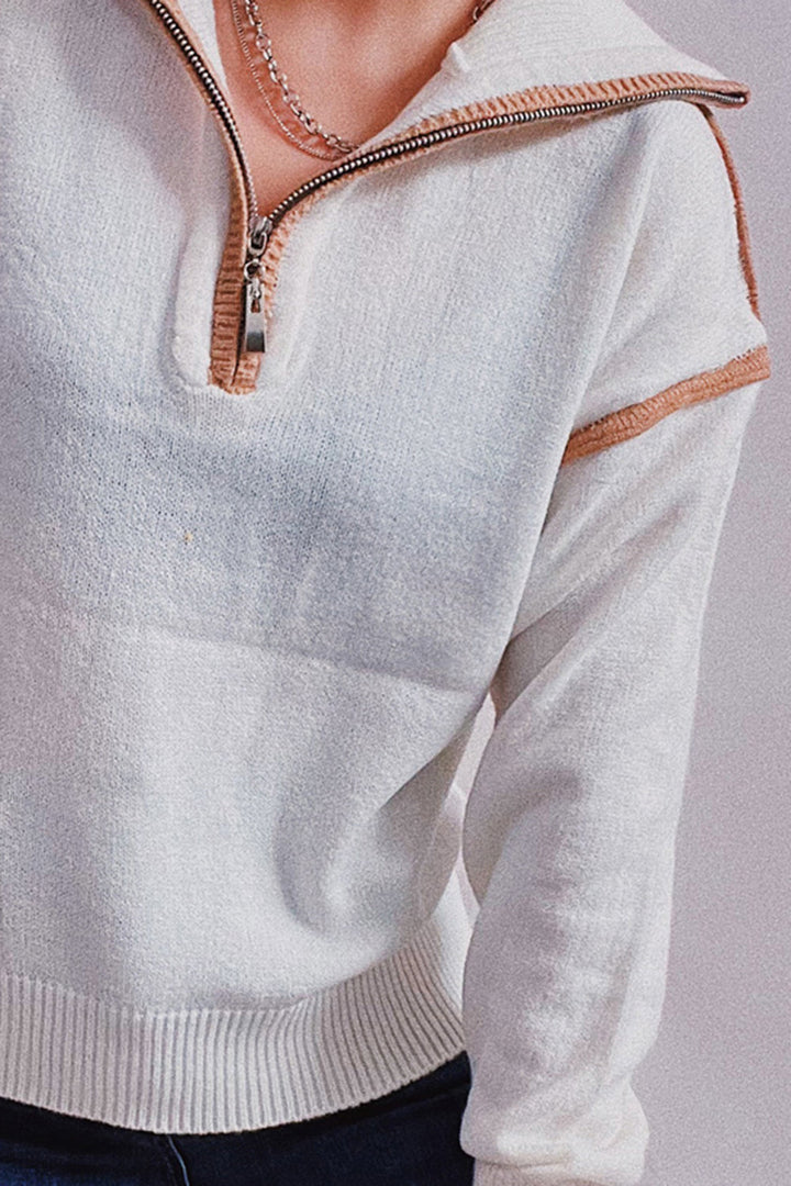 Stilla | Seam Half Zip Sweater