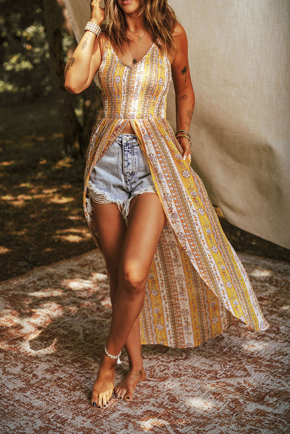 Stilla | Printet V-hals Cami