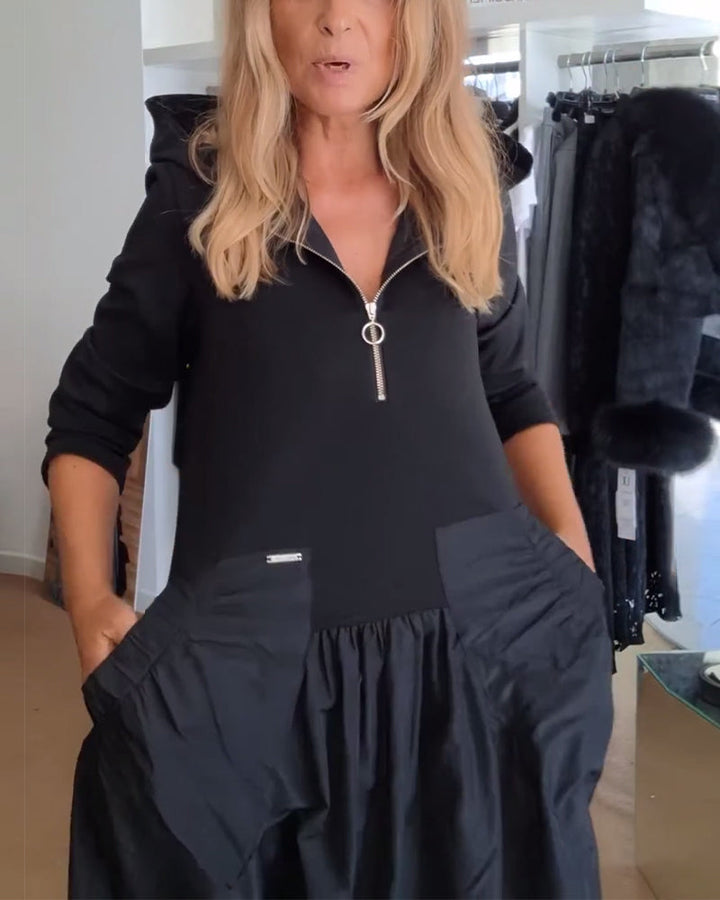 Stilla | Løs Lynlås Hætte Patchwork Taske