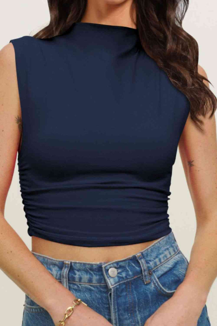 Stilla | Hals Rynket Korte Top