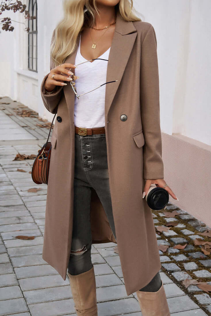 Stilla | Elegant Dobbeltknappet Langfrakke