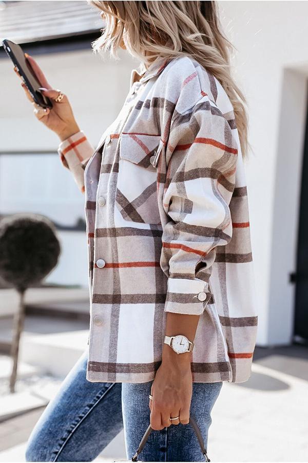 Stilla | Feeling Plaid Med Lommer Afslappet Jakke