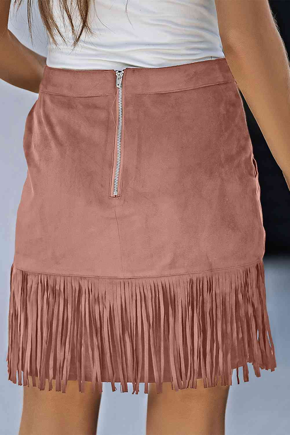 Stilla | Detaljeret Lynlås-bag Skirt Med Lommer